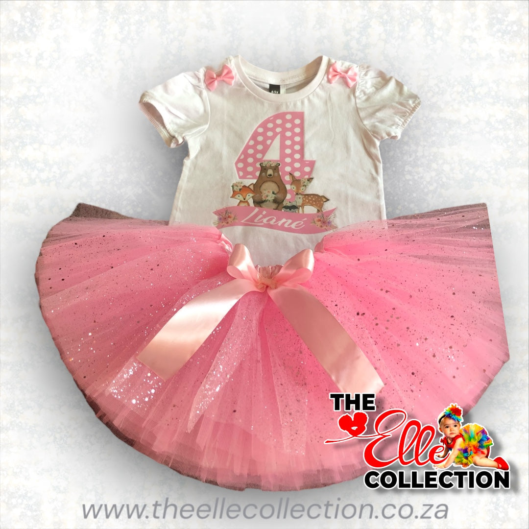 Woodland animals themed Birthday Tutu outfit