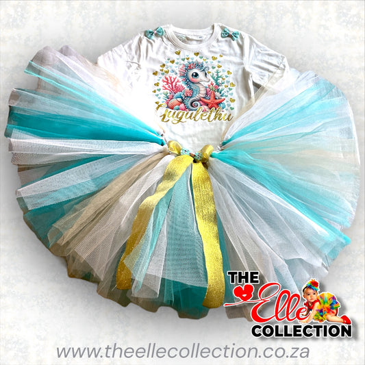 Under the Sea / Sea Horse themed Birthday Tutu outfit