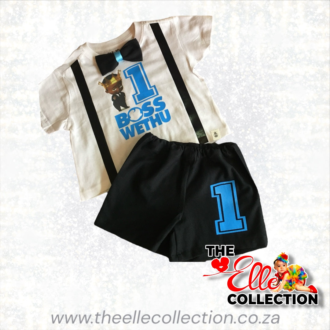 Boss Baby themed Boys Birthday outfit (Sizes Newborn to 6-7years)