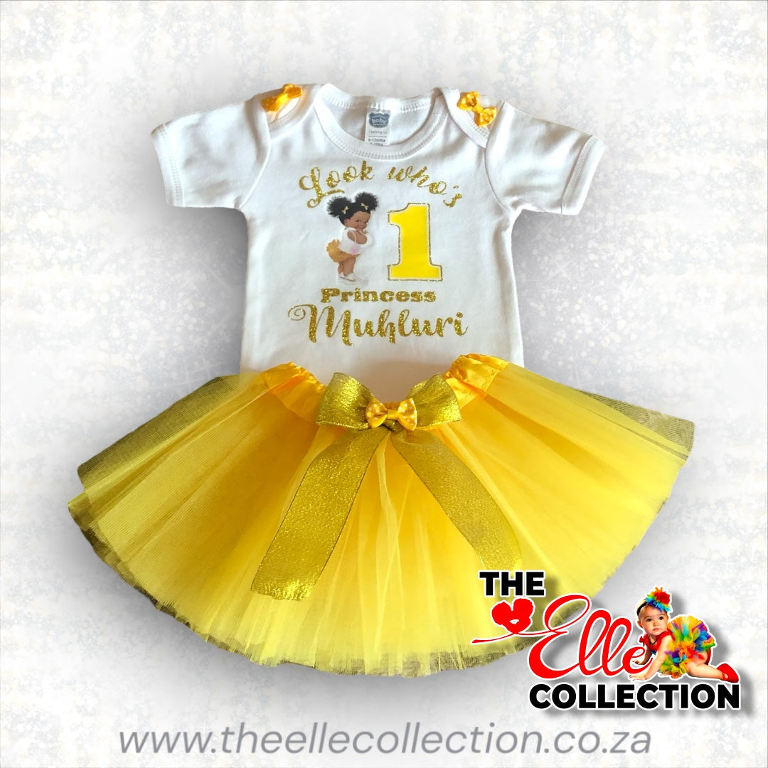 Afropuff Baby themed Birthday Tutu outfit