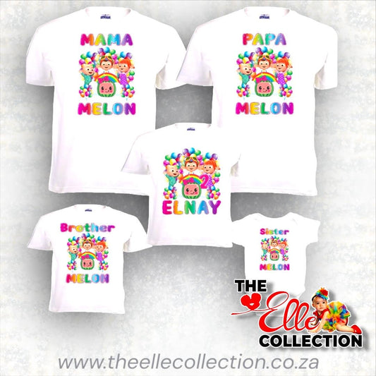 Cocomelon themed Personalised T-Shirt - From R170 to R210