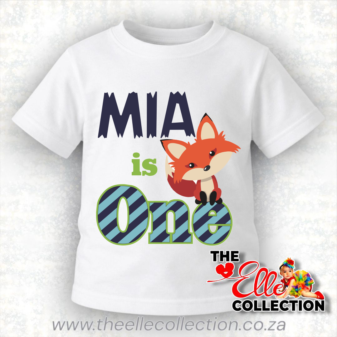 Fox themed Kids Birthday T-Shirt - Long or Short sleeved